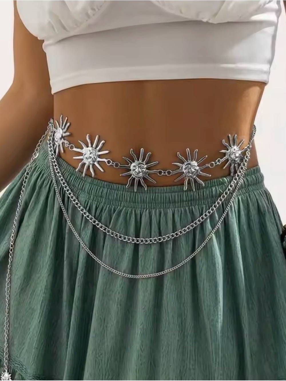Celestial Vintage Layered Chain Belt For Women 43”